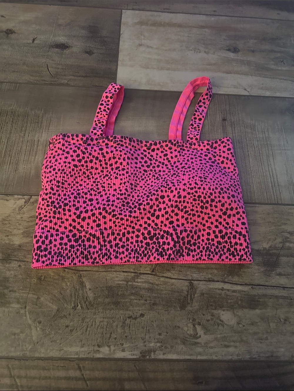Women’s Large Pink Animal-Print Sporrs bra no boundaries